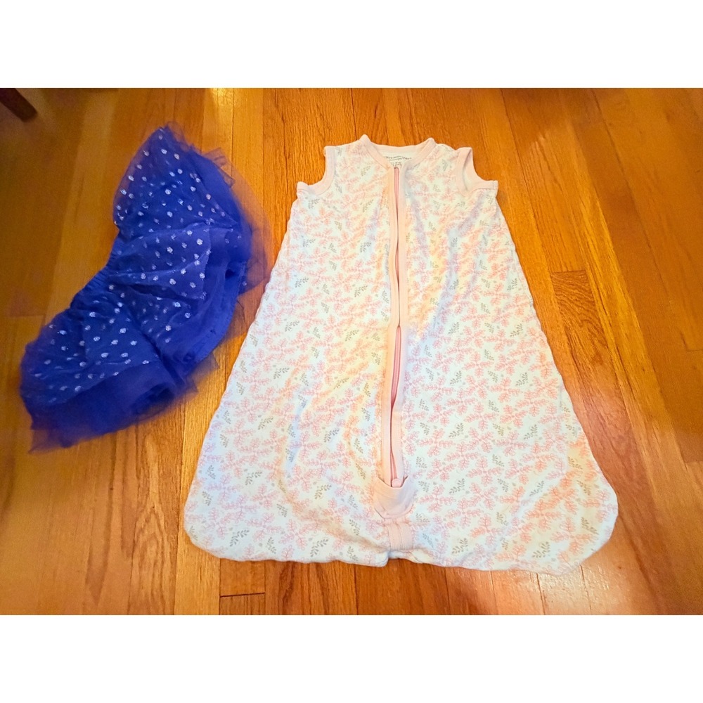 Burts Bees‎ Baby Beekeeper Sleep Sack M & Gymboree Blue Tulle Tutu Skirt 18-24M